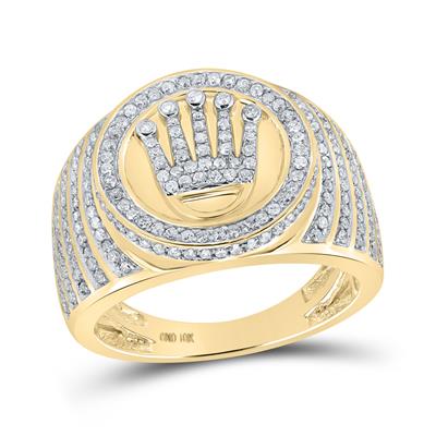 2 Tone 14K White Gold Rolex Style Mens Diamond Ring 1ct Gold 000107